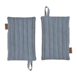 OYOY Manoplas De Horno Y Agarradores|Manoplas De Horno Y Agarradores<2 Agarradores de cocina Striped denim, Blue Azul