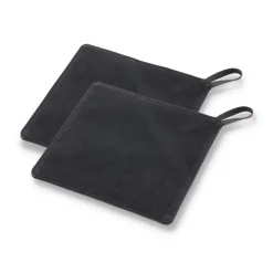 Pillivuyt Manoplas De Horno Y Agarradores|Manoplas De Horno Y Agarradores<2 Agarradores Gourmet 20,5x20,5 cm, Cuero Negro