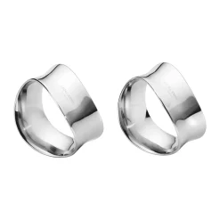 Georg Jensen 2 Anillos servilleteros Cobra, Acero inoxidable Plateado Discount