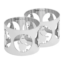 Hilke Collection Servilleteros Y Anillos Para Servilletas<2 Anillos servilleteros Hilke X Mumins trol Moomin, Latón niquelado Plateado