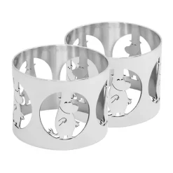 Hilke Collection Servilleteros Y Anillos Para Servilletas<2 Anillos servilleteros Hilke X Mumins papá Moomin, Latón Plateado