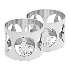 Hilke Collection 2 Anillos servilleteros Hilke X Mumins mamá Moomin, Latón niquelado Plateado Outlet