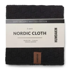 Humdakin 2 Bayetas Nordic 28x28 cm, Coal Negro Sale