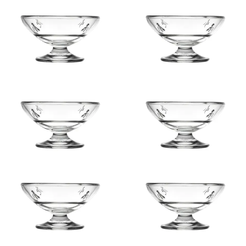 La Rochère Boles Para Postre<6 Boles de cristal con pie Abeille 20 cl, Transparente