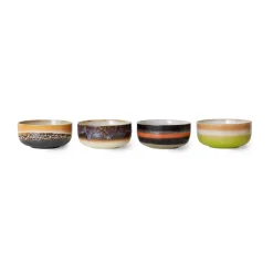 HKliving Boles Para Desayuno<4 Boles de postre 70's, Humus Multi