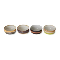 HKliving Boles Para Desayuno<4 Boles de postre 70's, Humus Multi