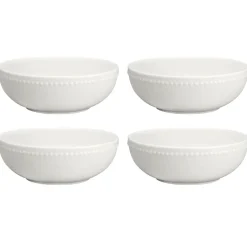 Scandi Living 4 Boles para desayuno Dots 60 cl, crema Blanco Hot