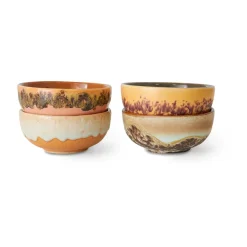 HKliving Boles Para Desayuno<4 Boles pequeños 70's, Marine Multi