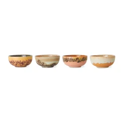 HKliving Boles Para Desayuno<4 Boles pequeños 70's, Marine Multi