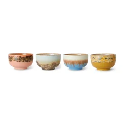 HKliving Boles Para Desayuno<4 Boles 70's Ø13,5 cm, Seabreeze Multi