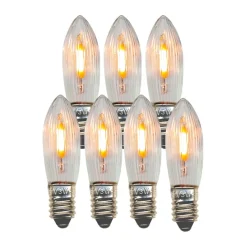Star Trading 7 Bombillas de repuesto E10 LED filament interior, 2100K Transparente Discount