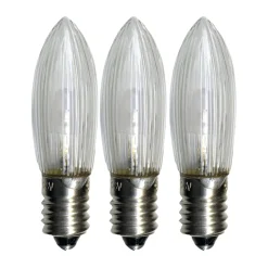 Star Trading 3 Bombillas de repuesto E10 universal-LED exterior, 0,2W 2100K no regulable Transparente