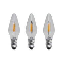 Star Trading 3 Bombillas de repuesto E10 LED filament soft glow, 0,5W 1900K no regulable Transparente Hot