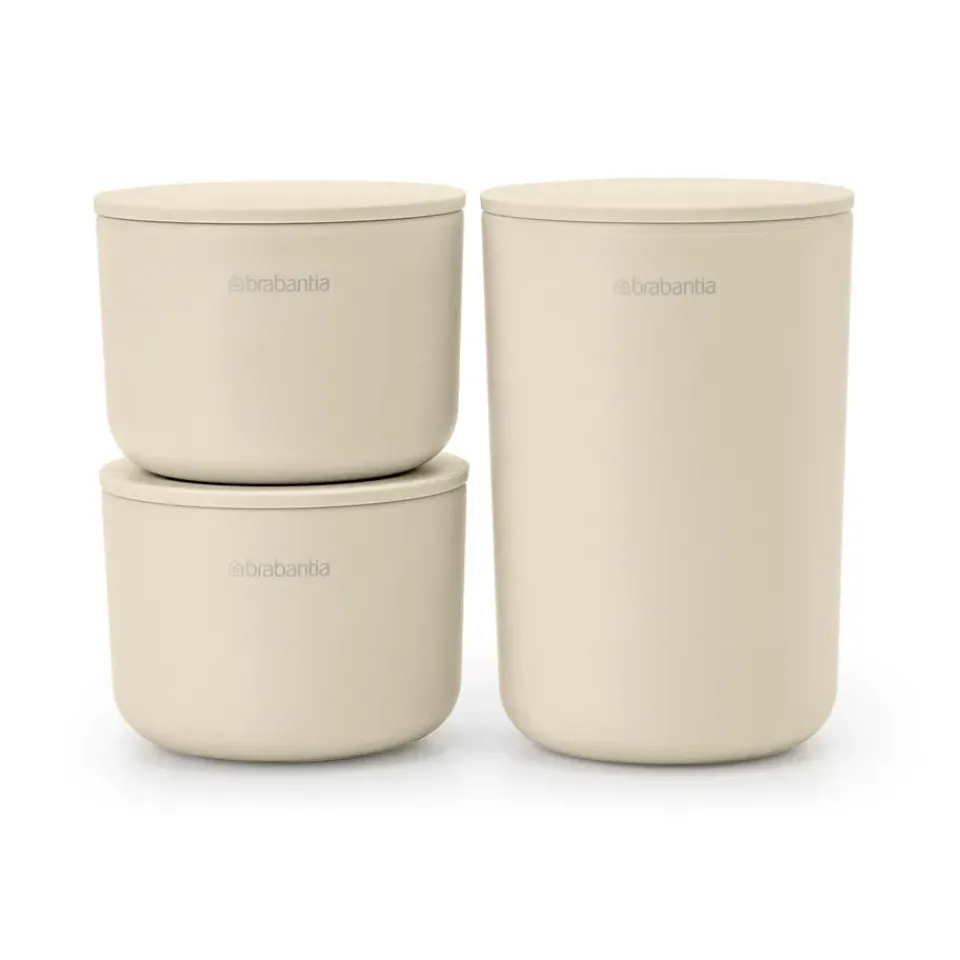 Brabantia Botes Y Tarros<3 Botes de almacenaje ReNew, Soft Beige