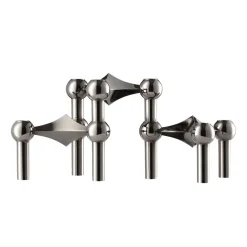 STOFF 3 Candelabros Nagel, cromo negro Gris Outlet