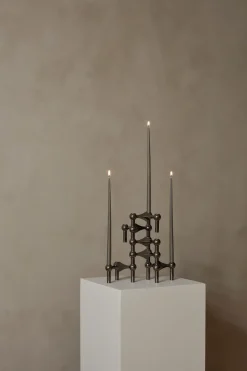 STOFF 3 Candelabros Nagel, cromo negro Gris Outlet