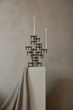 STOFF 3 Candelabros Nagel, cromo negro Gris Outlet
