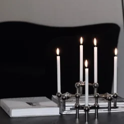 STOFF 3 Candelabros Nagel, cromo Plateado Discount
