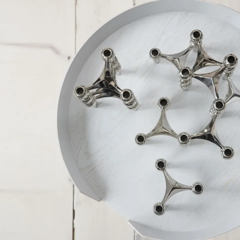 STOFF 3 Candelabros Nagel, cromo Plateado Discount