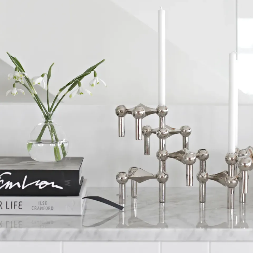 STOFF 3 Candelabros Nagel, cromo Plateado Discount