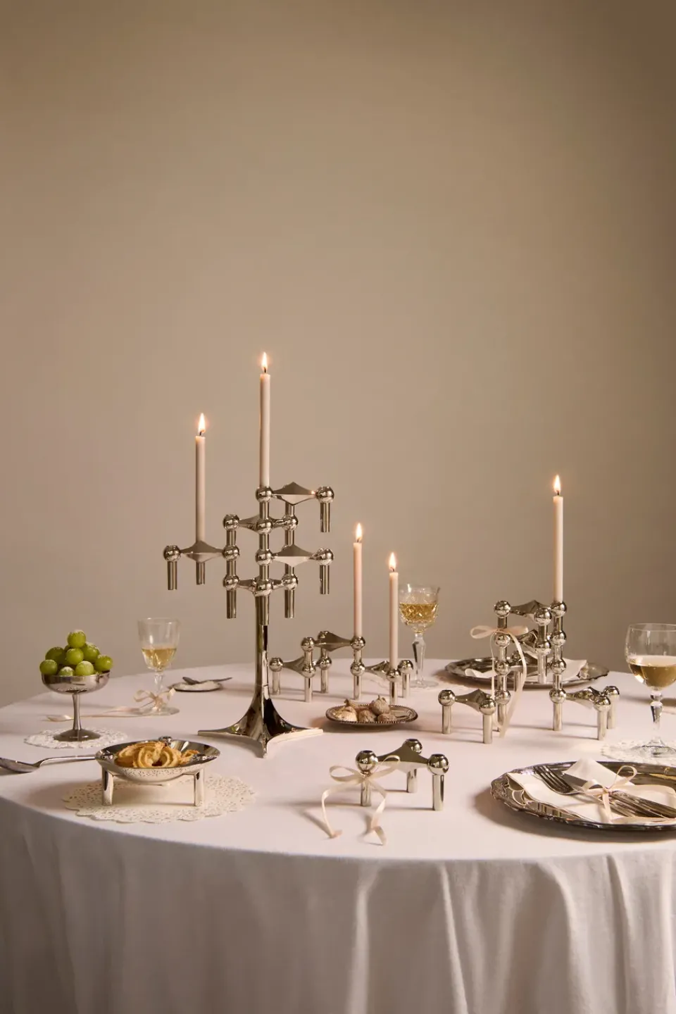 STOFF 3 Candelabros Nagel, cromo Plateado Discount
