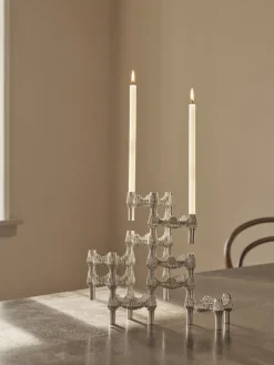 STOFF 3 Candelabros Quist, Cromo cepillado Plateado Hot