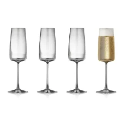 Lyngby Glas 4 Copas de champagne Zero 30 cl, Cristal Transparente Discount