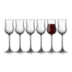 Lyngby Glas 6 Copas de vino de Oporto Juvel 9 cl, Cristal Transparente New