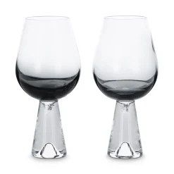 Tom Dixon 2 Copas de vino Tank, Negro Transparente