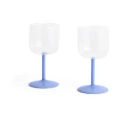 HAY Copas De Vino<2 Copas de vino Tint 25 cl, Clear-jade light blue Multi