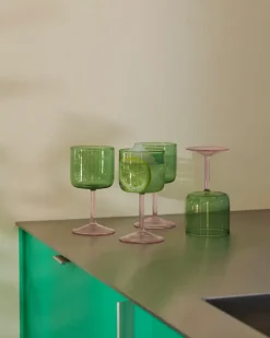 HAY 2 Copas de vino Tint 25 cl, Verde-rosa VerdeRosa