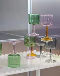 HAY 2 Copas de vino Tint 25 cl, Verde-rosa VerdeRosa