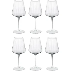 Georg Jensen Copas De Vino<6 Copas de vino tinto Bernadotte, Cristalino Transparente