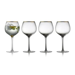 Lyngby Glas Copas Y Vasos Para Bebidas|Copas De Cóctel<4 Copas gin tonic Palermo Gold 65 cl, Transparente-oro TransparenteColor dorado