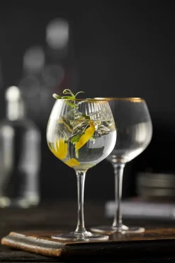 Lyngby Glas Copas Y Vasos Para Bebidas|Copas De Cóctel<4 Copas gin tonic Palermo Gold 65 cl, Transparente-oro TransparenteColor dorado