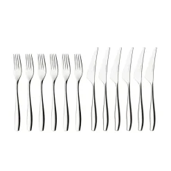 Hardanger Bestikk Cuchillos Para Carne<12 Cubiertos de carne Julie, acero inoxidable Plateado