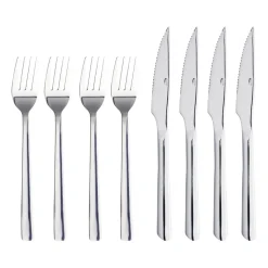 Aida 8 Cubiertos de carne Raw, Acero inoxidable pulido Plateado Clearance