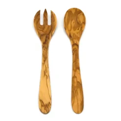 Heirol 2 Cubiertos de ensalada madera de olivo, 30 cm Marrón Discount