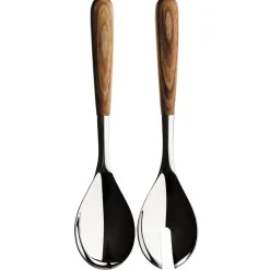 Iittala Cubiertos De Servir<2 Cubiertos de servir Piano, acero inoxidable-madera Plateado