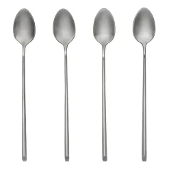 Broste Copenhagen 4 Cucharas alargadas Sletten, Flana satin forged Plateado New