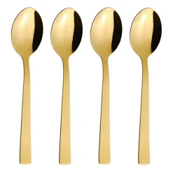 Aida Cubiertos De Mesa<4 Cucharas de postre Raw, Dorado Color dorado