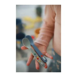 Rätt Start Cubiertos Infantiles|Cubiertos De Mesa<2 Cucharas Mumin Festligheter, Gris-azul Multi