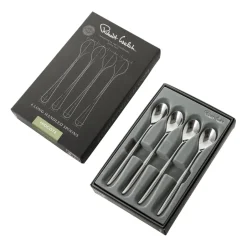 Robert Welch 4 Cucharillas de café con leche Hidcote Bright, acero inoxidable Plateado