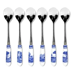 Spode Cucharillas De Café Y Té<6 Cucharillas de té Blue Italian, Cerámica-acero inoxidable AzulBlanco