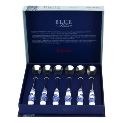 Spode Cucharillas De Café Y Té<6 Cucharillas de té Blue Italian, Cerámica-acero inoxidable AzulBlanco