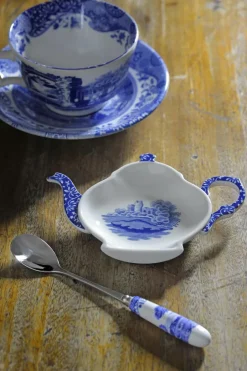 Spode Cucharillas De Café Y Té<6 Cucharillas de té Blue Italian, Cerámica-acero inoxidable AzulBlanco