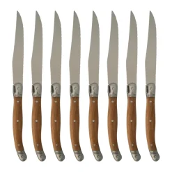 Nordwik Cuchillos Para Carne|Cubiertos De Mesa<8 Cuchillos para parrilla , Acero inoxidable-madera Marrón