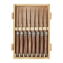 Nordwik Cuchillos Para Carne|Cubiertos De Mesa<8 Cuchillos para parrilla , Acero inoxidable-madera Marrón