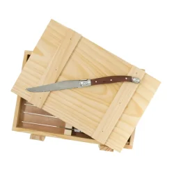 Nordwik Cuchillos Para Carne|Cubiertos De Mesa<8 Cuchillos para parrilla , Acero inoxidable-madera Marrón