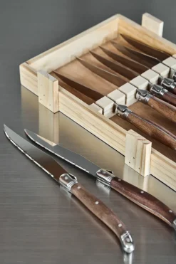 Nordwik Cuchillos Para Carne|Cubiertos De Mesa<8 Cuchillos para parrilla , Acero inoxidable-madera Marrón